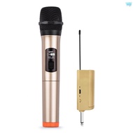 Handheld Wireless Microphone VHF Dynamic Mic with Portable Mini Receiver 6.35mm Plug Compatible with Speaker Karaoke System Home Theater System Amplifier Sound Card Mixer for Karao