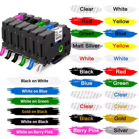 1Pcs tze tape 6mm/9mm/12mm 231 221 211 Label Tape Compatible for Brother P-Touch Label Maker for TZ 