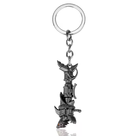 Cannon Keychain Jinx Cannon Keychains Game LOL Runaway Loli Metal Key Ring for Car Key Pendant Neckl