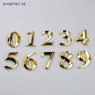 gongjing1 1pc Height 5cm Golden Home Sticker Address Door Label Gold Modern House Number sg