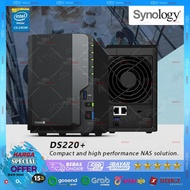 Synology DS220+ NAS 2-Bay - Intel Dual-Core, 2GB RAM, Supports RAID for Backup & Media Server 