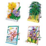 Building Block Photo Frame Series Plum Orchid Bamboo Chrysanthemum Photo Frame 3D Vertical B