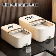 5/10KG Rice Storage Box Rice With Transparent Lid Container Cereal Bucket Grain Container Insect Pro
