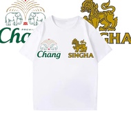 SINGHA CHANG BEER T Shirt แฟชั่นฤดูร้อนสิงห์ช้างเบียร์แขนสั้นเสื้อยืดผ้าฝ้ายสำหรับผู้ชายและผู้หญิง