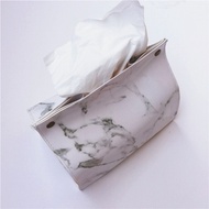 Chic Tissue Case Box Container PU Leather Marble Pattern Home Car Towel Napkin Papers Bag Holder Box