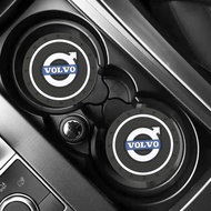 2pcs Car Water Cup Slot Non-Slip Mat for Volvo V40 S40 S60 XC60 XC90 V70 V70XC Interior Accessories