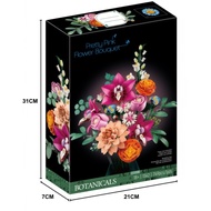 Valentine's Day 520 Gift Compatible Lego 10342 Pink Immortal Flower Rose Assembly Toy