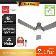 KDK NIKKO JR (48"/120cm) 3-Blade LED Ceiling Fan with DC Motor | K12UX (Siling Fan 風扇 Kipas Siling 风扇 K12UX-QEY)