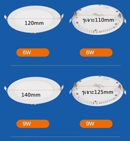LED Panel Downlight ไฟดาวน์ไลท์ทรงกลมฝัง  ราคายกลัง ขนาด6W 9w 12W 18W  แสงเดย์6500Kและแสงวอร์ม3000Kแ