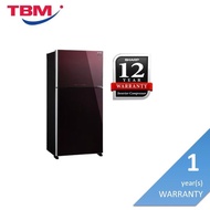 [Klang Valley Delivery Only] Sharp SJP882MFGM Fridge 2 Doors G720L Inverter Maroon Glass