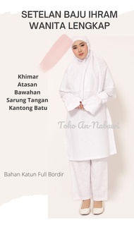 Setelan Baju Ihrom Wanita Lengkap / Perlengkapan Haji Umroh / baju ihrom jumbo