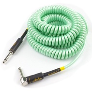 MAKA Premium Guitar Coil Cable 40 Feet(10M), Instrument Coiled Curly Cord for Guitar Bass, 1/4 inch 