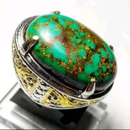 Cincin Batu Akik Pirus Hijau