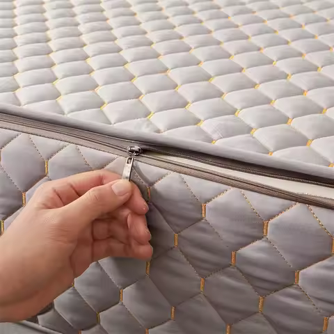 AI WINSURE-Mattress Cover with Zipper Pillow Cases, for Queen Size, Full Coverage, Quilted Fitted Sh