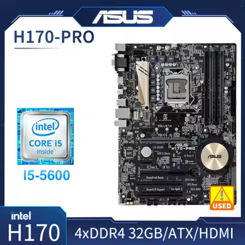 ASUS H170-PRO Motherboard + i5-6500 cpu kit Intel H170 LGA 1151 4×DDR4 64GB M.2 PCI-E 3.0 DVI HDMI A
