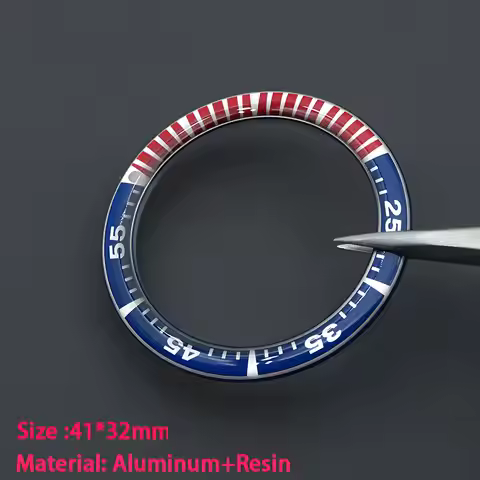 41*32mm Matte Aluminum Watch Case Bezel Insert Fit Samurai Black Series PROSPEX SRPB99J1 For NH35 NH