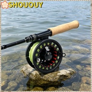 SHOUOUY Fly Reel Combo, Backing Leader WF Floating Fly Line Fly Fishing Reel, Durable Large Arbor Al