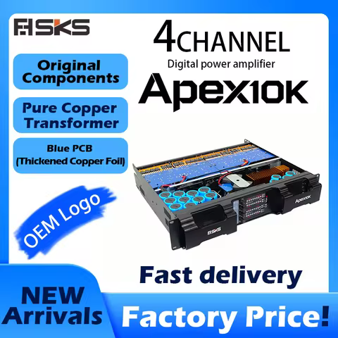 Apex 10K FP10000Q 5000W Bridge 4CH Pro Power Amplifier 4×2100W@4Ω 2U Rack Mount for Live Sound DJ St