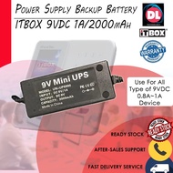 iTBOX 9VDC 0.8A/2000 mAh Power Supply Backup Battery Mini UPS TM-UPS900 | For 9VDC Fingerprint Atten