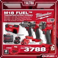 MILWAUKEE M18 TRANSPORTATION COMBO / M18 AUTOMOTIVE COMBO M18 IMPACT WRENCH COMBO CW M18 BI INFLATOR &amp; 14PCS SOCKET SET