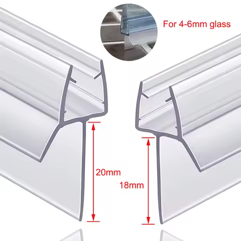 Bath Shower Screen Door Seal Strip PVC Frameless Glass Door Bottom Weather Stripping Seal Sweep Wate