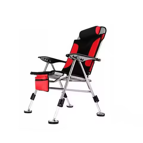 Outdoor Retractable Fishing Chair Portable Fishing Chair With Pillow Armrests Adjustable Stool Foldi