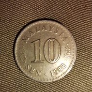 uang logam malaysia 10 sen tahun 1988