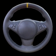 DIY Artificial leather Suede Carbon Fiber Customized Hand-stitched Car Steering Wheel For BMW E60 E6