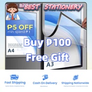 A4/A3 Magnetic Sign Holder Wall Mount Self-Adhesive Picture Poster Display Frames for Office