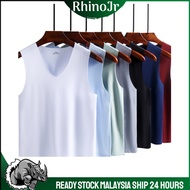 TS24 RHINOJR Men Inner Tank Shirt Seamless Cooling Silk Singlet Casual Plain Top Plus Size Undershir