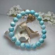 G44 超稀有 玉化 拉利馬 海紋石 9.3mm 海之靈韻 玉化覺醒 手串