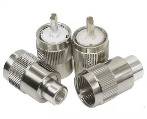 10pcs UHF PL-259 Male Solder for RG58 LMR195/RG6 LMR300/RG8 LMR400/1/2 Coaxial Cable Adapter