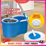 🍒CHERRY🍒 Automatic Spin Mop Spin Mop Mop Lantai Microfiber 360 Degree Rotating Spin Mop With Bucket