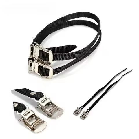 1 Pair Bicycle Pedal Straps Toe Clips Fixed Belt Aluminum Alloy Dog Mouth Pedal Covers for Fixed Gea