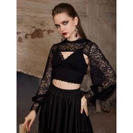 Women's lace hoodie top Blouse MF584 size xs-7xl