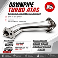 DOWNPIPE TURBO TOP INNOVA FORTUNER NON VNT 2KD 1KD R31 R46 FLEX PPRC RHF44 F55