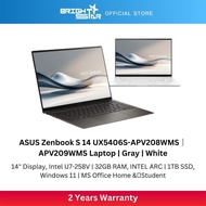 ASUS Zenbook S 14 UX5406S-APV208WMS/APV209WMS Laptop -14" OLED/U7-258V/32GB/1TB SSD/Intel Arc/Win11/
