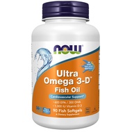 NOW Supplements Ultra Omega 3-D™ with Vitamin D3, 90 Softgels