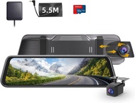 Mirror Dash Cam, 4K 10" Rear View Mirror Camera UHD 2160p/25fps Recording Car DVR Cam with Split Dis