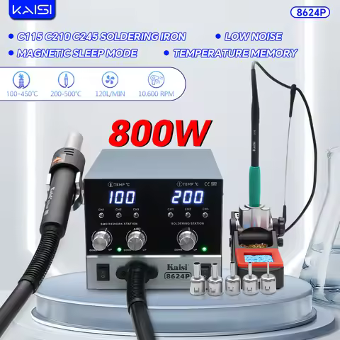 Kaisi 8624P 800W Hot Air Gun BGA Rework Station SMD Soldering Iron 210/245 Desoldering Station Displ