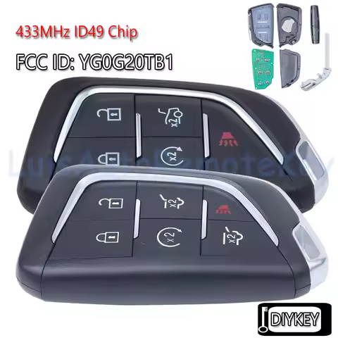 5 / 6 Buttons Smart Remote Car Key Fob 433MHz ID49 Chip for Cadillac Escalade CT4 CT5 2020 2021 2022