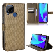 Flip Case Realme C15 Case Wallet PU Leather Back Cover Realme C15 C 15 Phone Casing