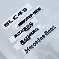 3D ABS Glossy Black Logo GLC43 Emblem Letters Biturbo 4MATIC Fender Badge AMG Sticker For Mercedes G