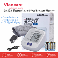 Viancare Electronic Arm Blood Pressure Monitor Device with Free Adapter Portable Omron HEM-7121 Automatic Blood Pressure Monitor with LCD Digital Household Upper Arm Blood Pressure Monitor Machine