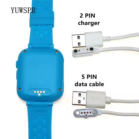 USB Magnetic 2 Pin Charging 5 Pin Data Cable Line Clip-on Charger for Kids GPS Tracker Smart Watch L