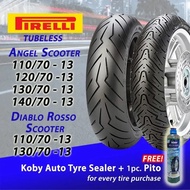 PIRELLI Angel Scooter / Diablo Rosso RIM13 Tubeless Tires 110/70-13 ,120/70-13,130/70-13 ,140/70-13