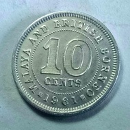 Koin Langka British Borneo Malaya Elizabeth 10 Cent Inggris Malaysia