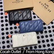 COACH/Coach C8570 Accordion Zip Wallet with Pillow Quilting Women Long Purse Dompet 8570