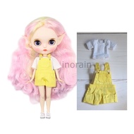 12" Blythe Doll ob24 Clothes Set Overalls with White T-Shirt Azone Licca