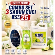 Ezlife 3 in 1 Household Cleaning Combo Set Laundry Detergent + Dishwashing Liquid + Multi Surface Cl